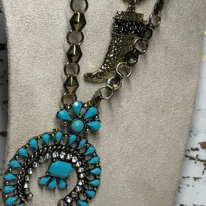 Turquoise and Gold Women's Necklace